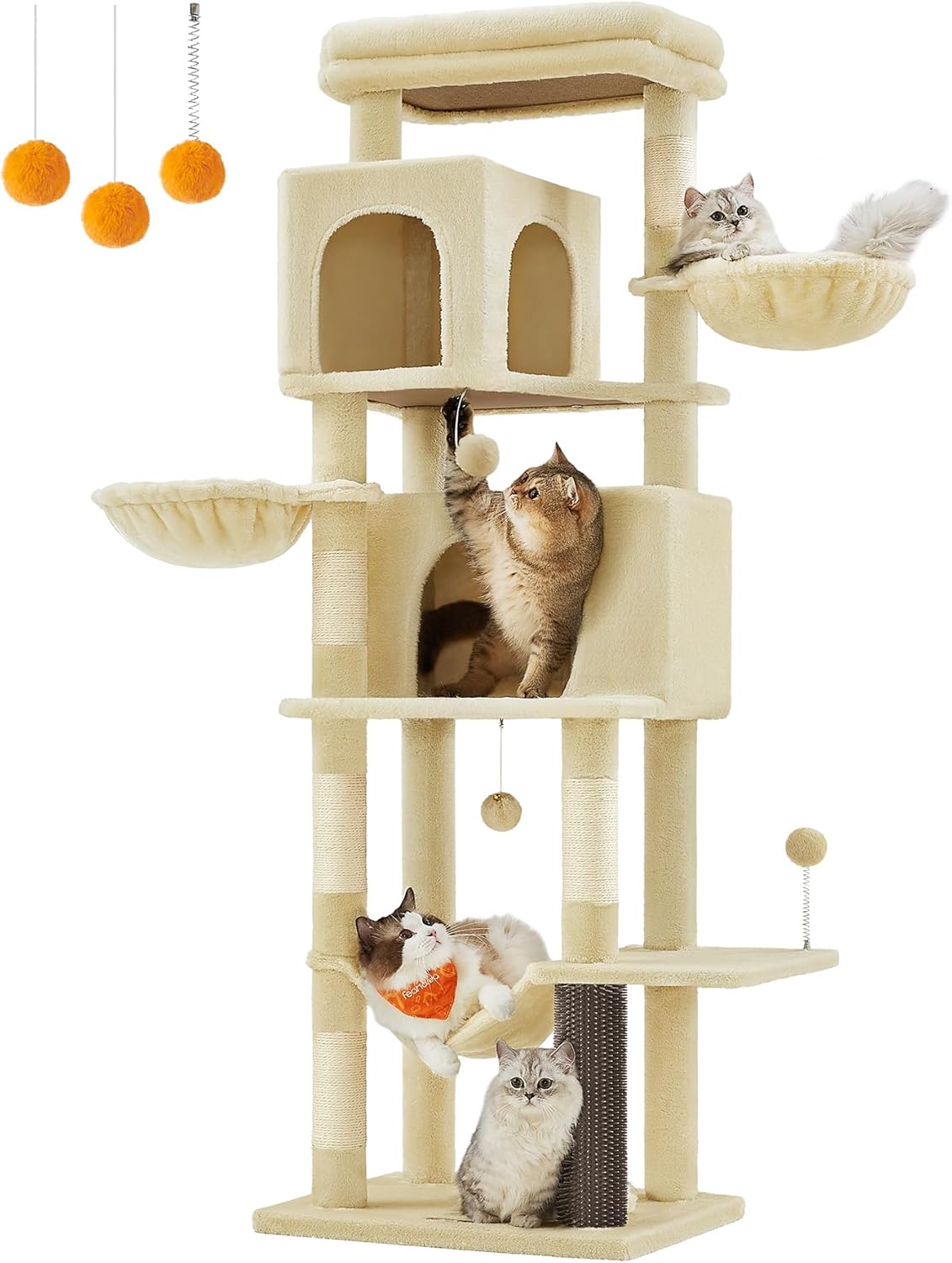 Feandrea Cat Tree 69-Inch Tall Cat Tower for Indoor Cats