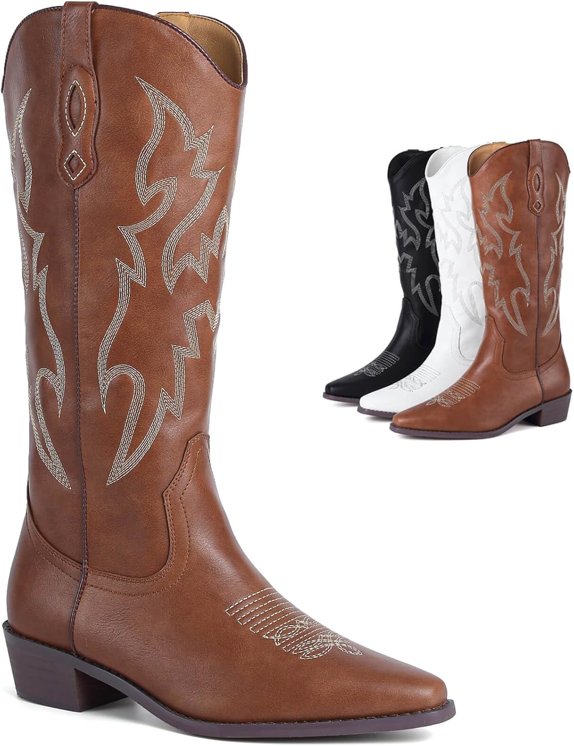 Cowgirl Boots Womens Cowboy Knee High Retro Fashion Tall Boots