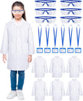 Kids Lab Coats 6 Sets 18 Pcs White Doctor Scientist Costume - Bulk
