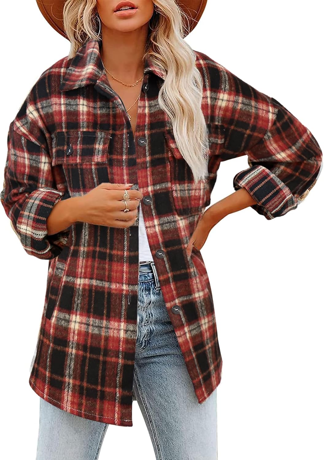 Beaully Women's Flannel Plaid Shacket for Stylish Fall Outfits
