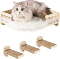 Cat Wall Shelves with 3 Steps Scratch Post and Hammock - Indoor