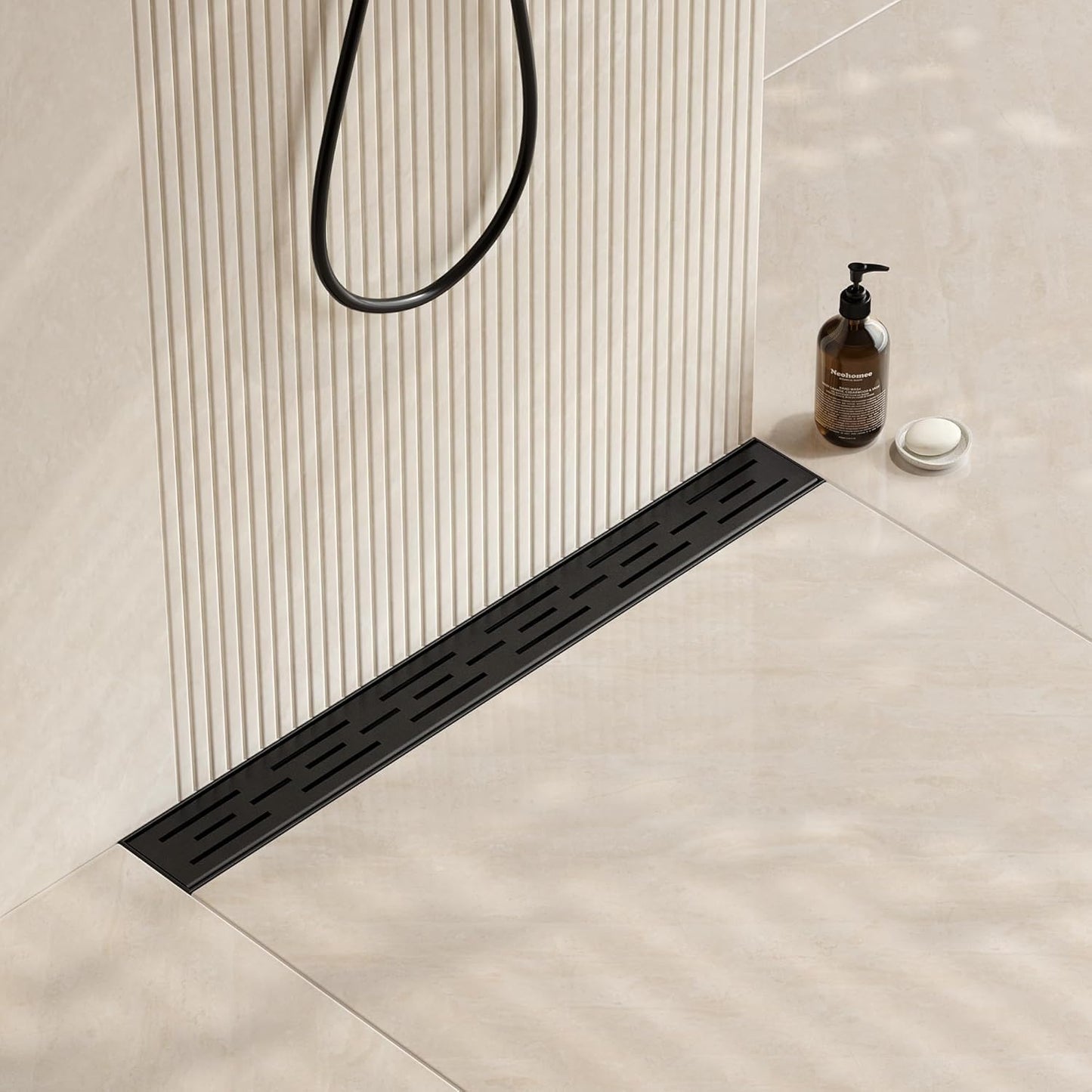 Neodrain 36 in Matte Black Linear Shower Drain for Modern Bathrooms