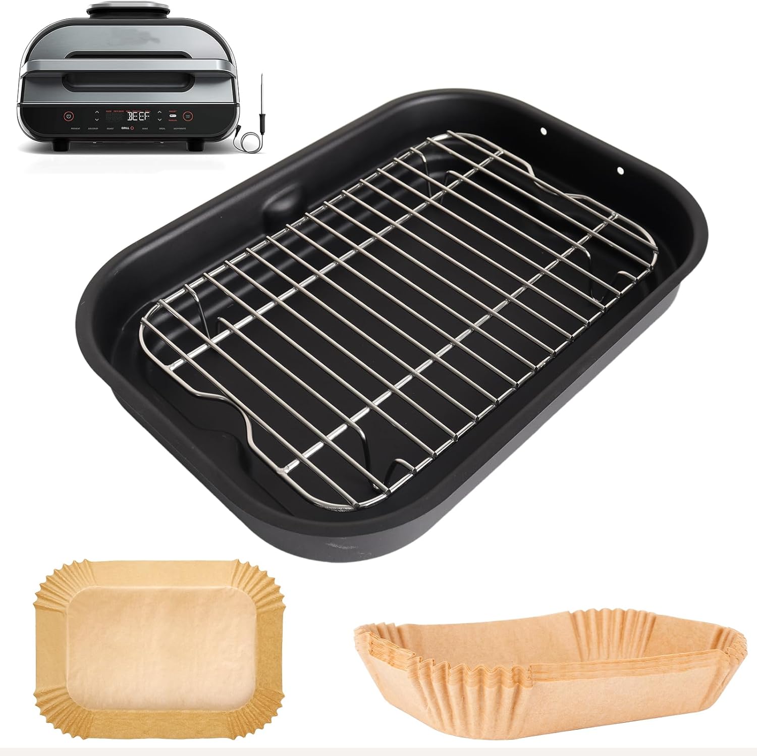 Non-Stick Griddle Pan & Air Fryer Liners for Ninja FG551