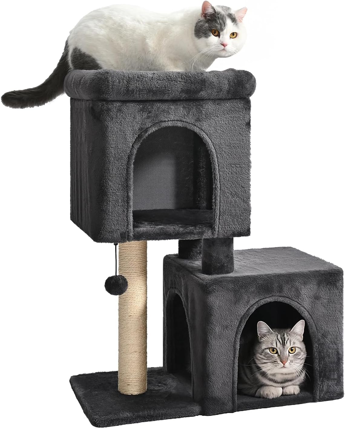 30-Inch Cat Tree Tower with Plush Condos and Scratching Post