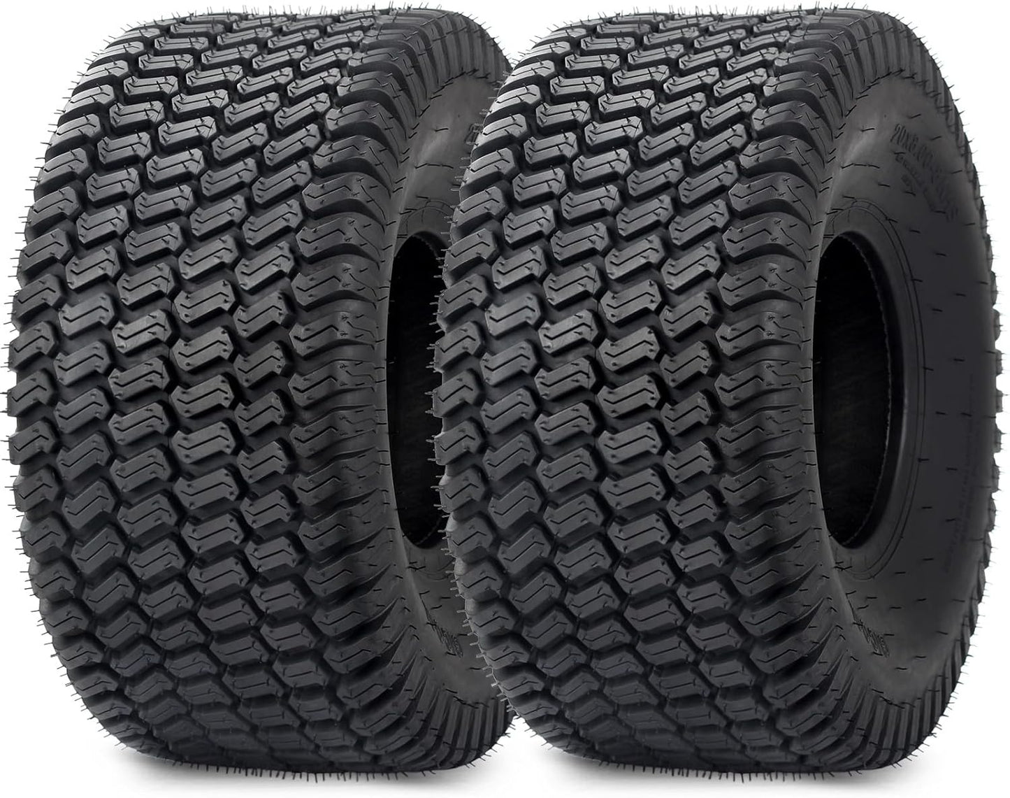 20x8.00-8 Lawnmower Tubeless Tire for Riding Mowers - 2 Pack