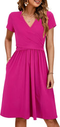 OUGES Women's 2025 V Neck Midi Maternity Nursing Dress (Style 9YQQ)