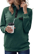 Women Quilted Lightweight Zipper Sweatshirt - Relaxed Casual Fit BTFBM