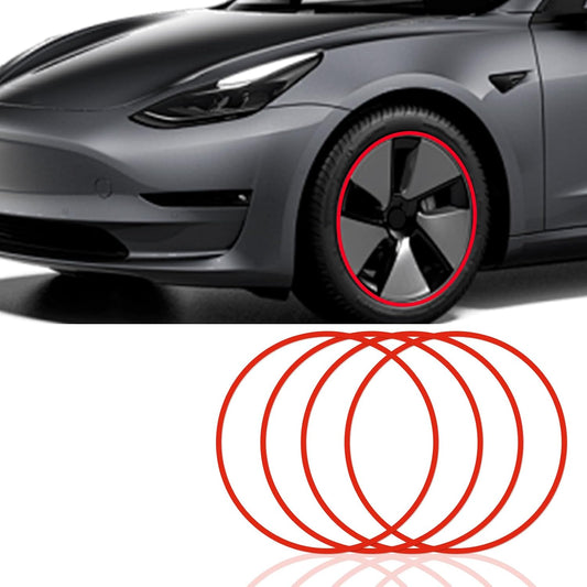 Premium Wheel Protectors - Set of 4, Red, Fits 18-21 Wheels