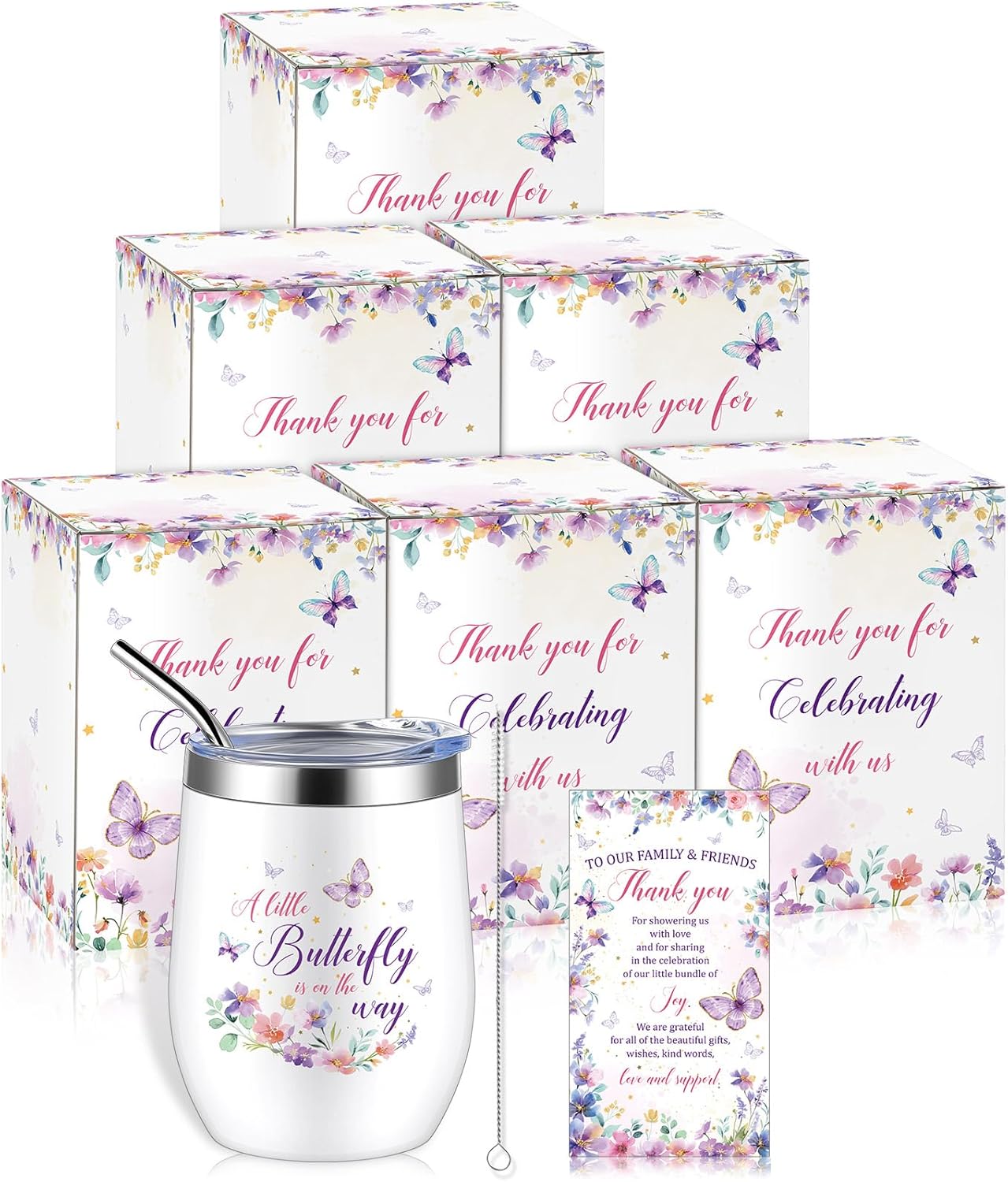 Hoolerry 6 Set Baby Shower Game Prizes with Insulated Tumblers