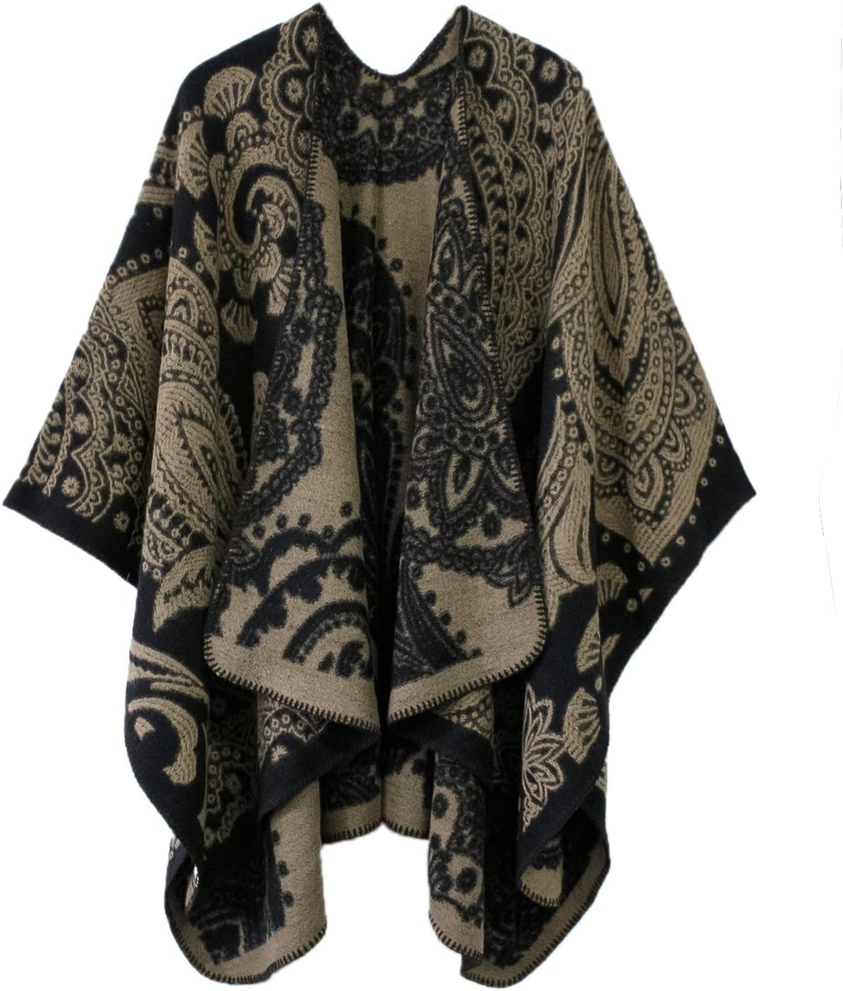 Urban CoCo Women's Color Block Shawl Wrap for Cozy Winter Style