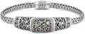 DEVATA Sterling Silver 925 Bali Bracelet with 18K Gold Accents