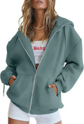 Trendy Queen Womens Zip Up Hoodies Oversized Sweatshirts (Style 3L9Q)