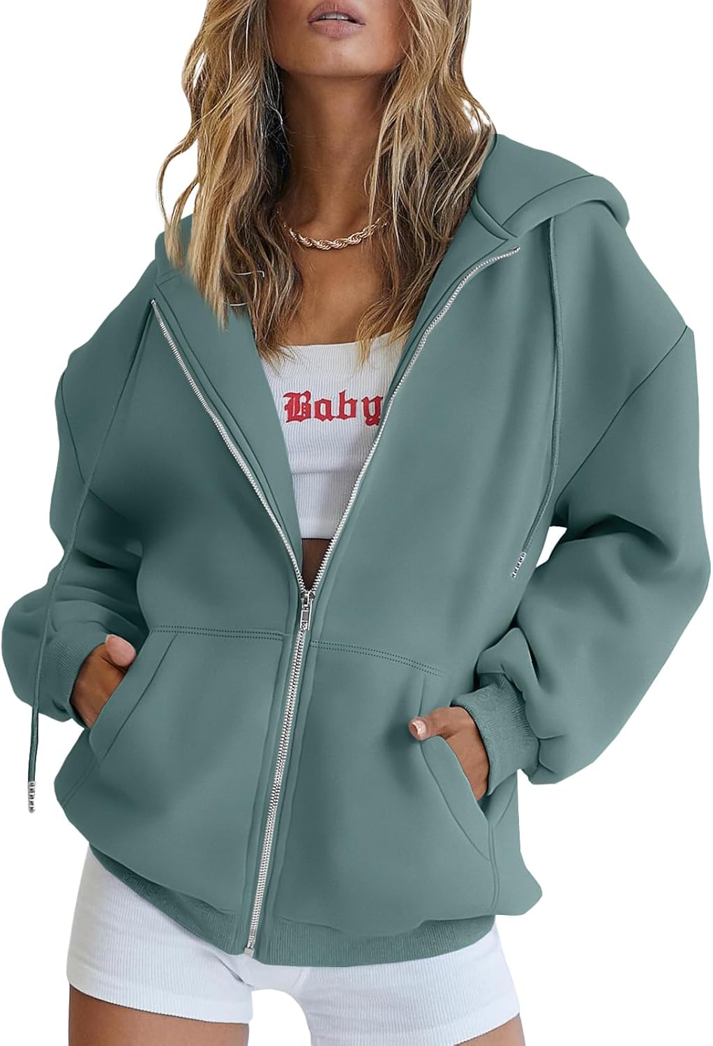 Trendy Queen Womens Zip Up Hoodies for Fall and Winter Fashion