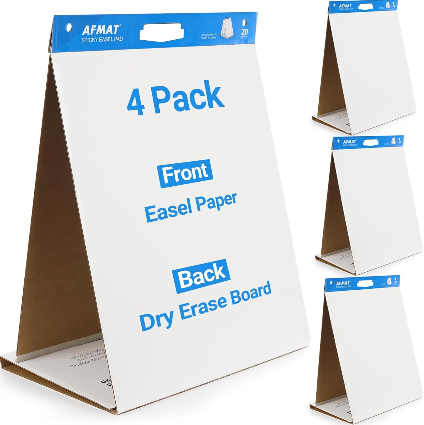 4-Pack Tabletop Sticky Easel Pad and Dry Erase Board 2 in 1