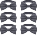 Men's Pre-Tied Satin Bow Tie Silver Grey - Classic Formal Bowtie