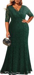 Wedding Dresses for Bride Plus Size - Mermaid Lace Wrap Neck Gown
