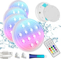 Pool Lights Rechargeable Submersible LED Lights 4 Pack - 16 Colors