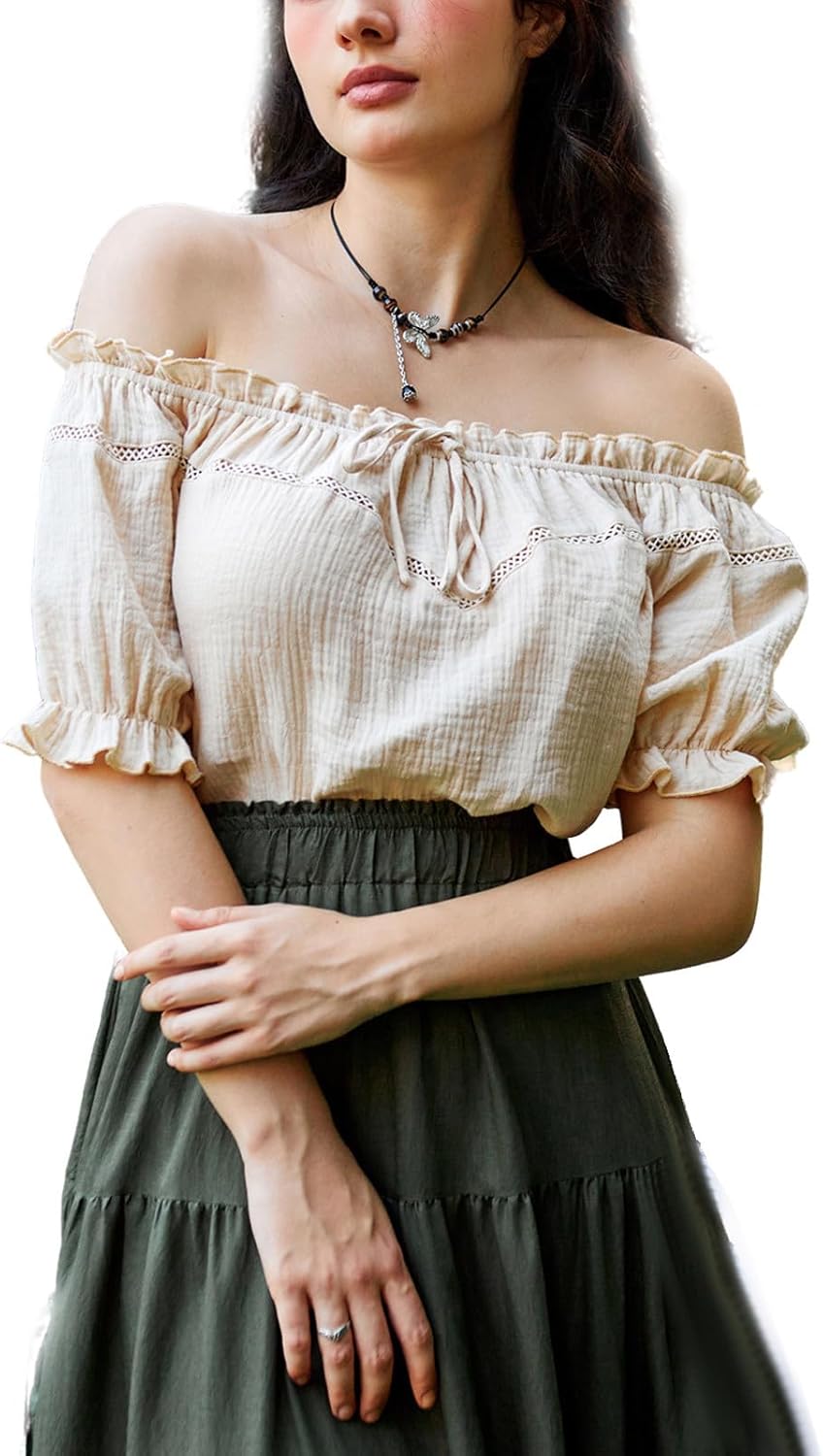 Scarlet Darkness Women's Renaissance Off Shoulder Puff Sleeve Top