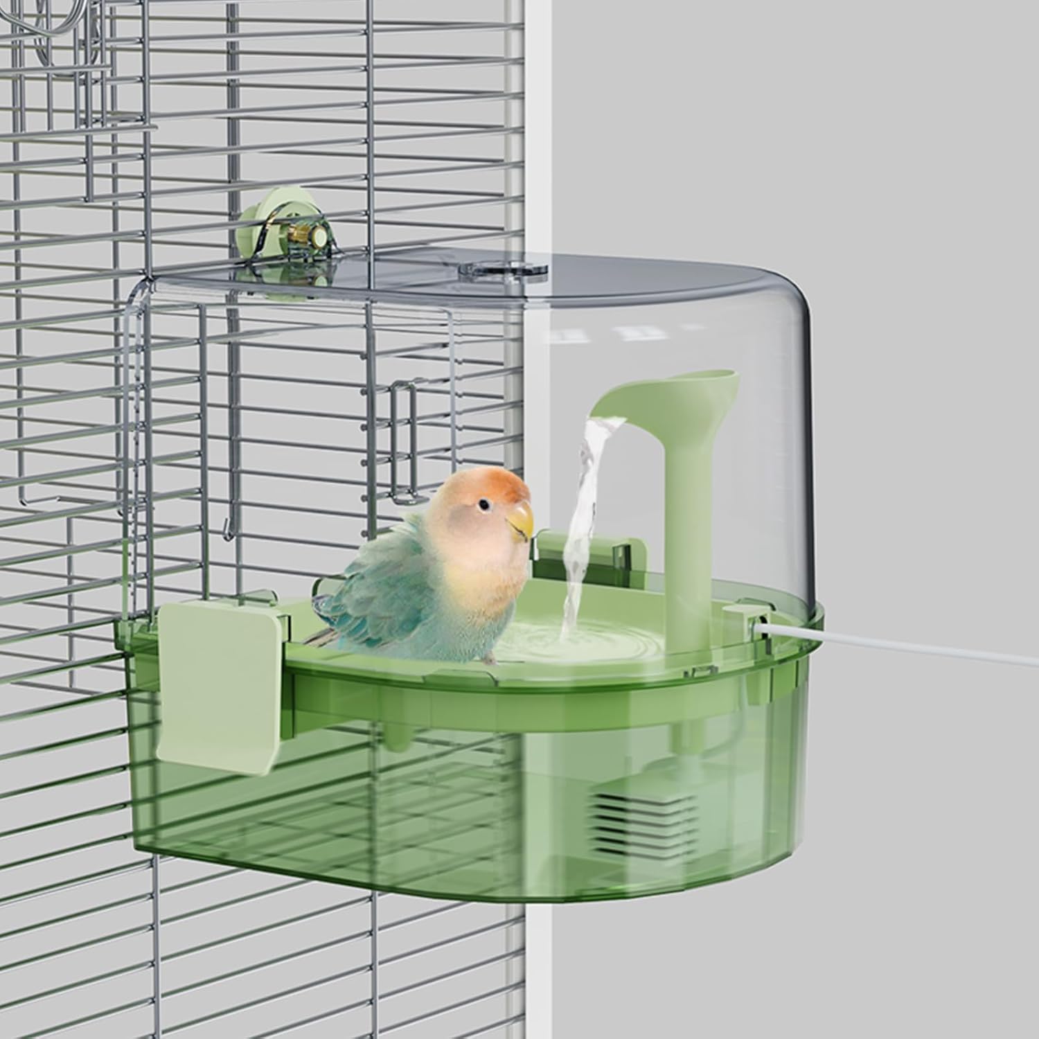 Automatic Bird Bath for Cage with Pump - Ideal for Parakeets