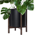 D'vine Dev 14 in Planter Pot with Stand - Minimalist Matte Black