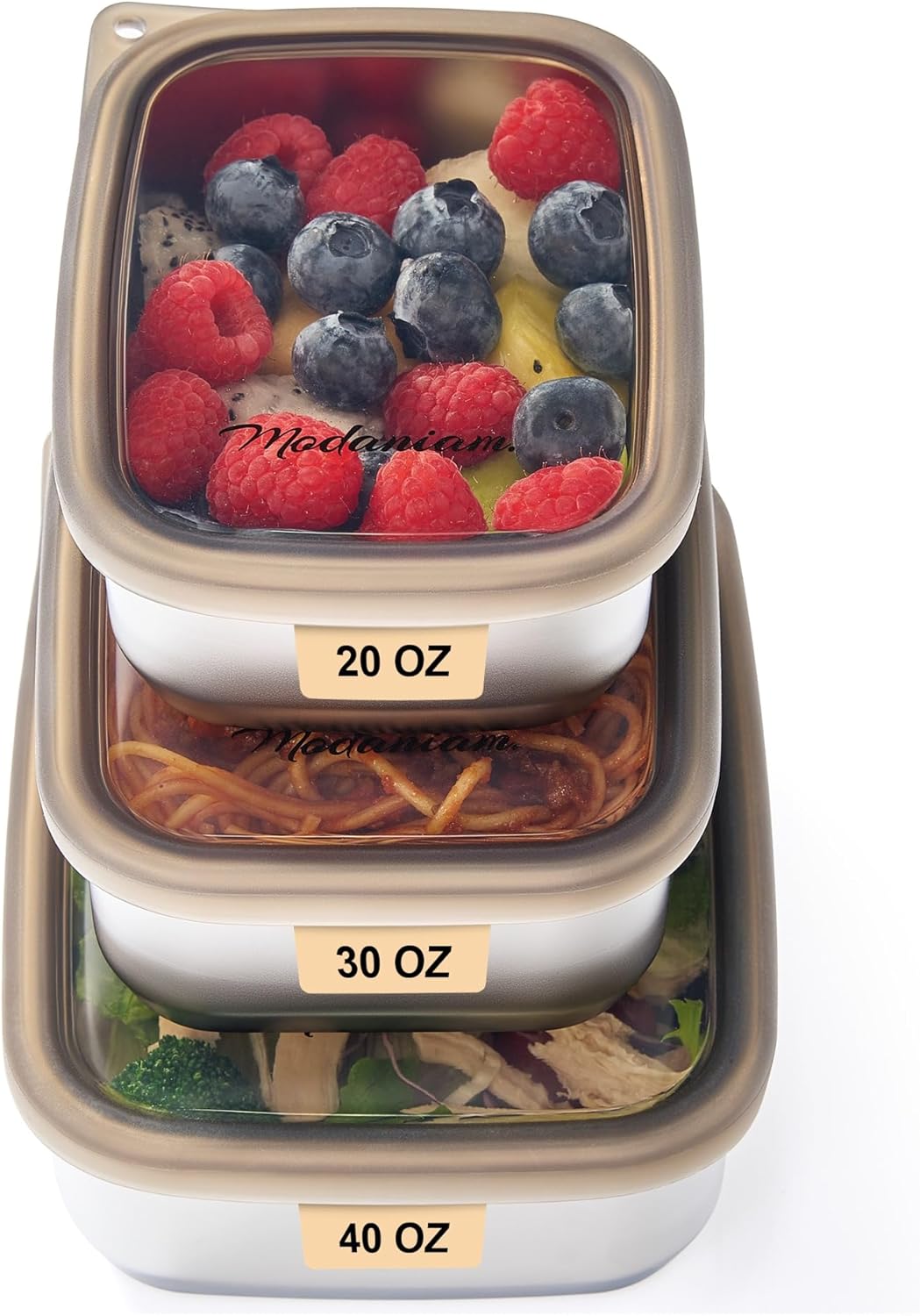 Flexibento Stainless Steel Nesting Lunch Containers Set of 3