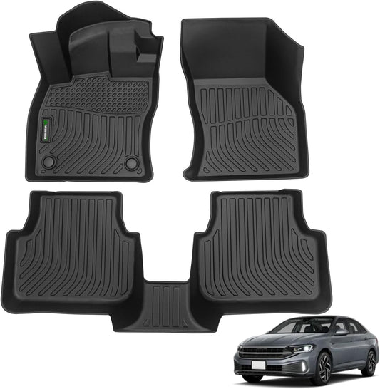Custom All Weather Floor Mats for Jetta 2019-2025 - Black