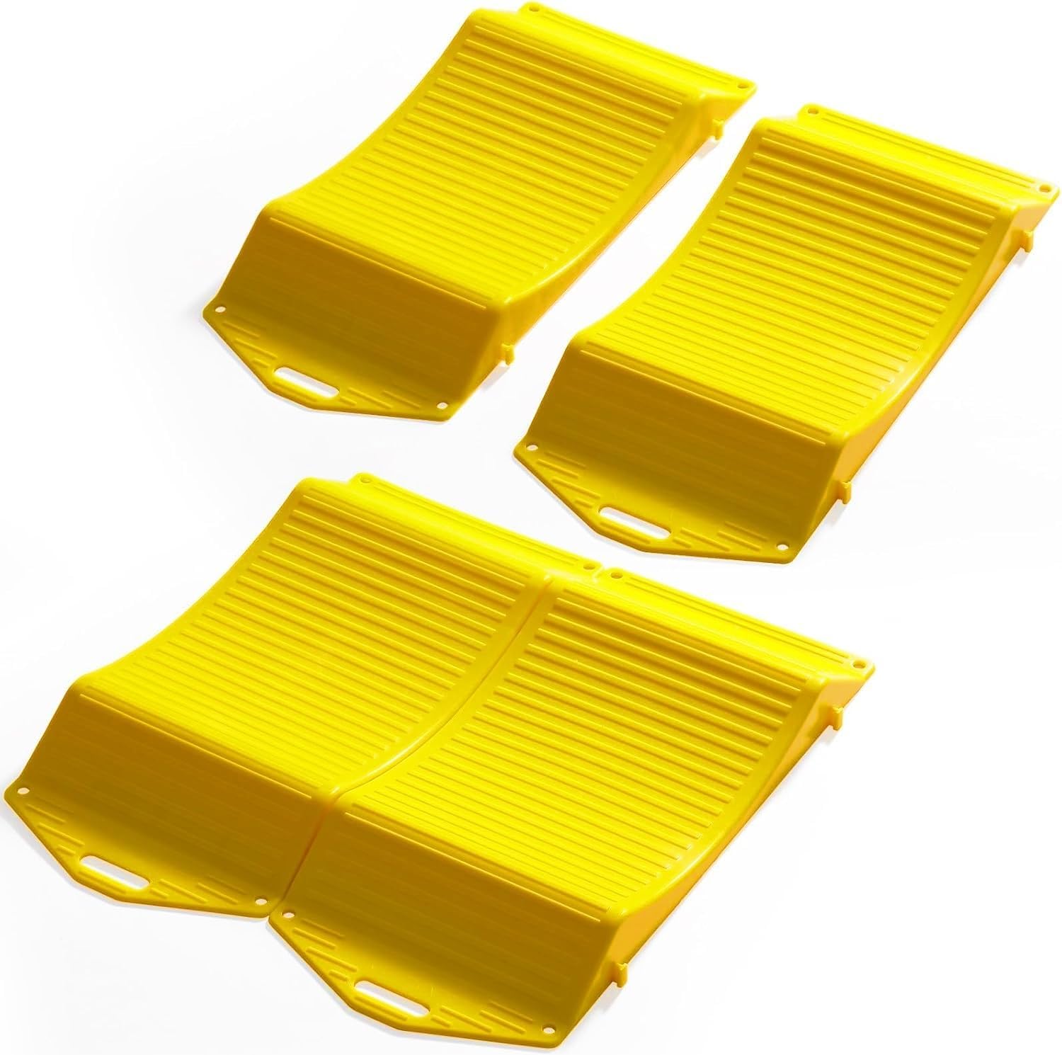 Yellow Heavy-Duty Tire Saver Ramps for RVs and Trailers