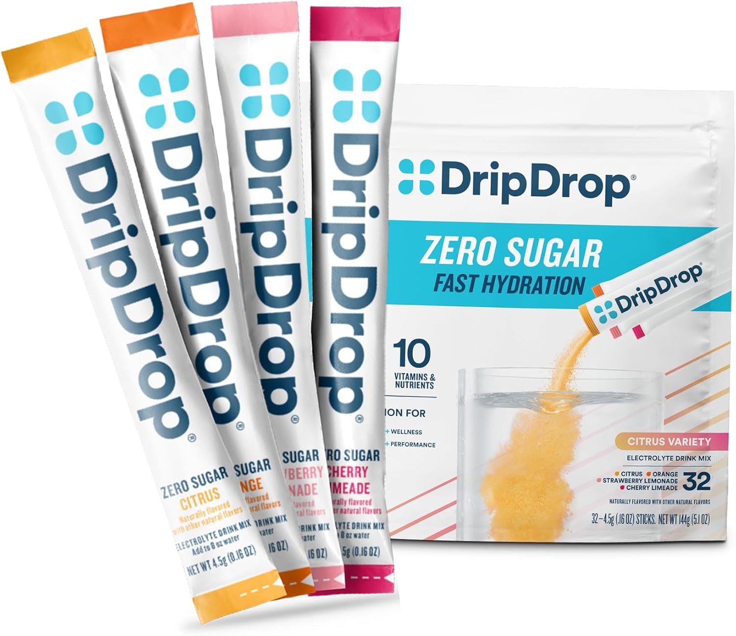 DripDrop Sugar Free Hydration Packets - Zero Citrus Variety Pack