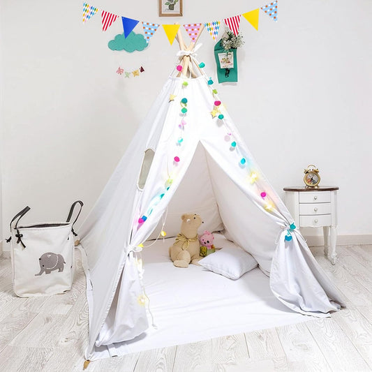 Portable Teepee Tent with LED Lights & Extras
