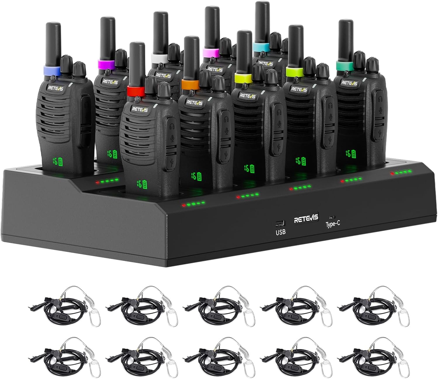 Retevis H-777H Walkie Talkies for Adults 10 Pack with Charger