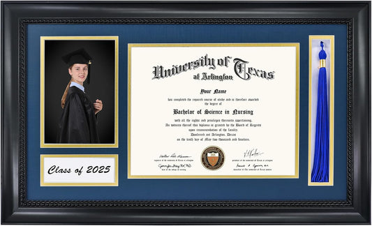 Class of 2025 Diploma Frame with Tassel Holder for Certificates