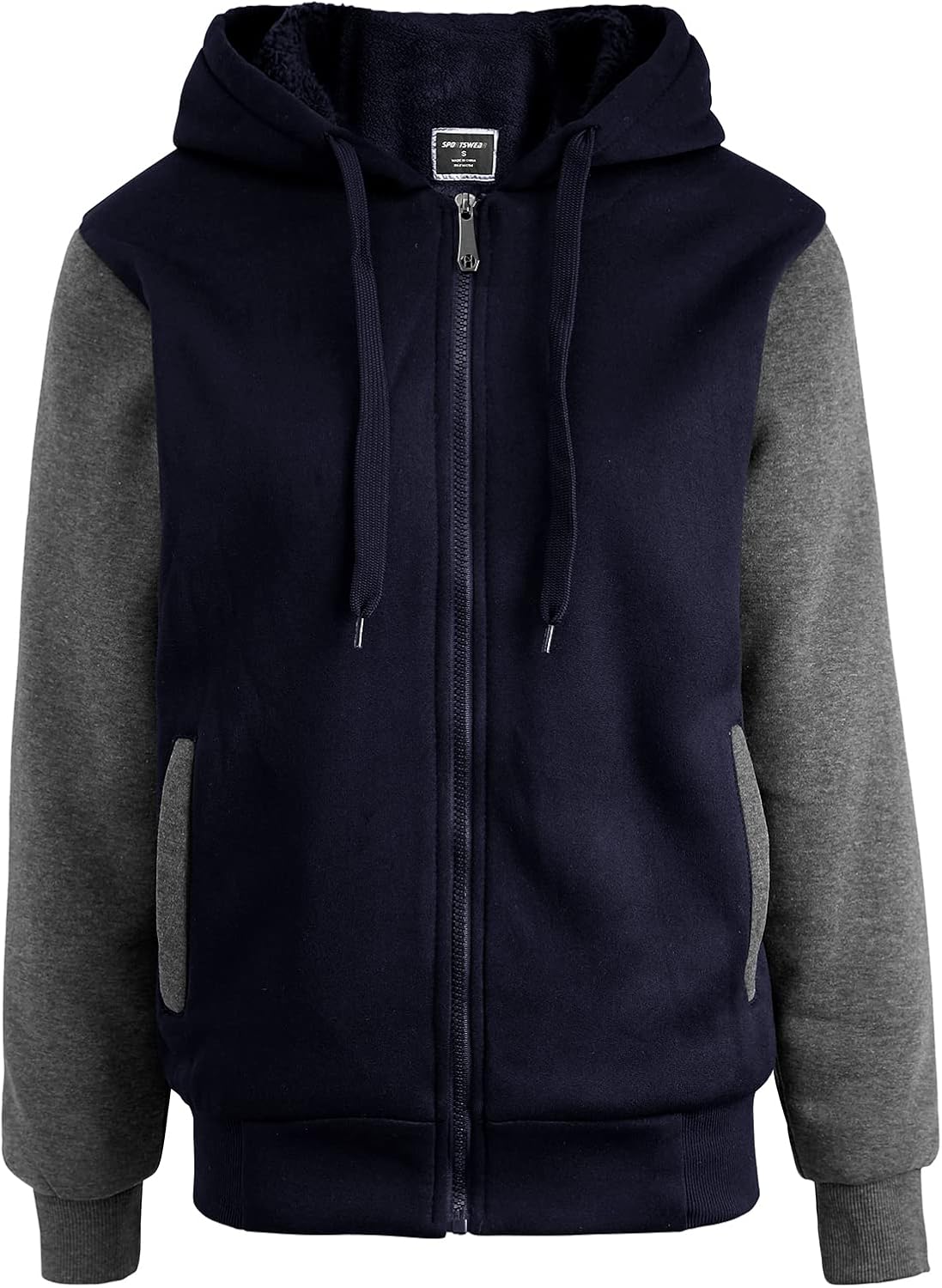 Facitisu Flannel Hoodies for Men Sherpa Lined Heavy Fleece