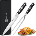 PAUDIN Carving Knife Set - 8in German Steel Knife and Fork Set