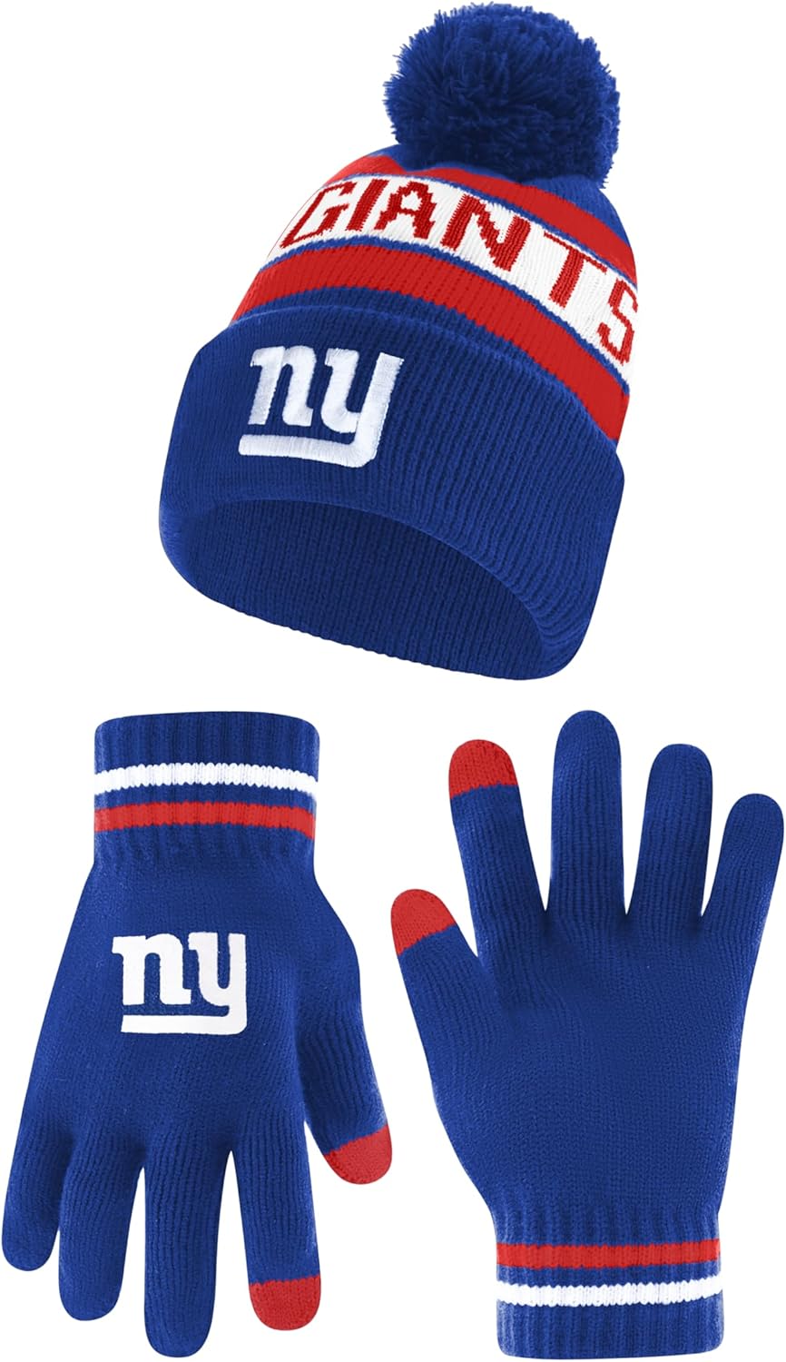 Ultra Game NFL Official Super Soft Winter Beanie and Gloves Set