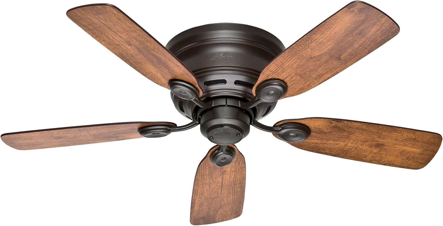 Hunter 42 Inch Indoor Ceiling Fan - Low Profile Bronze Design
