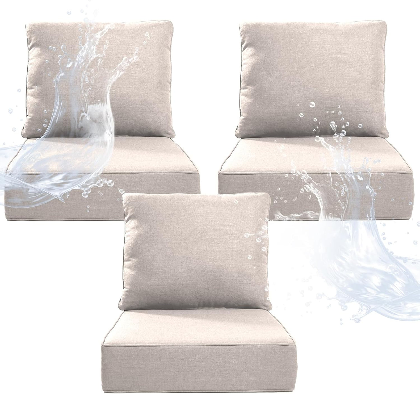 6 Inch Thicker Outdoor Chair Cushion Set for Ultimate Comfort