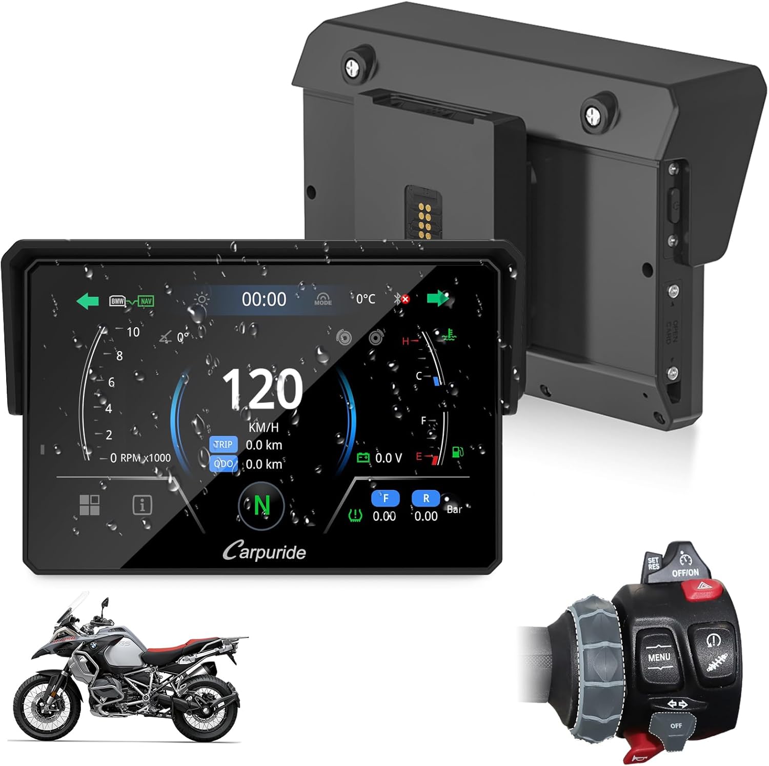 2025 CARPURIDE W502BS PRO Motorcycle CarPlay & Android Auto