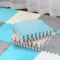 Plush Foam Interlocking Floor Mat Tiles 18 Pc Set - Soft Playroom Rug