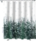 Christmas Pine Tree Shower Curtain 72ft x 84ft - Winter Forest Decor