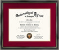 11x14 Diploma Frame with Red over Gold Mat - Glossy Black with Gold