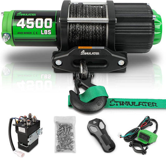 4500LB ATV Winch with Synthetic Rope and Wireless Remote Control