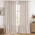 MIULEE Faux Linen Curtains 96 Inch Length for Elegant Decor