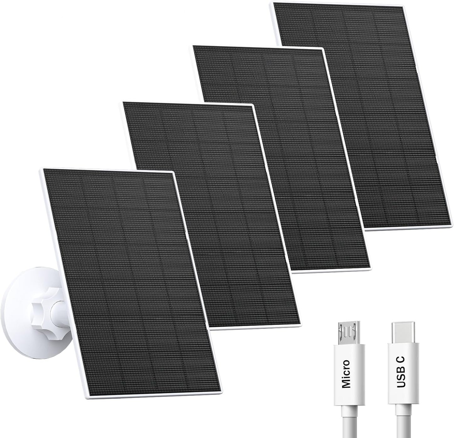 2W Solar Panel for Security Camera Outdoor with Adjustable Mount