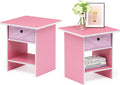 Furinno Dario End Table - Compact Rounded Side Table for Small Spaces