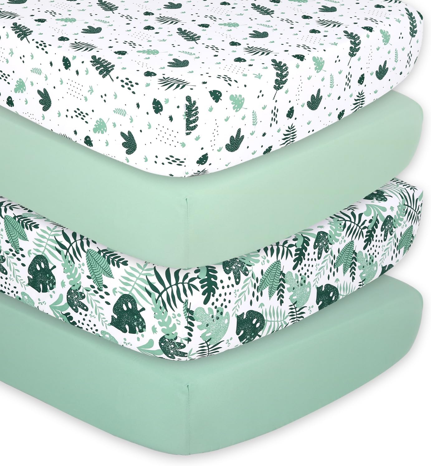 Super Soft Botanical Fitted Crib Sheet Set for Baby Comfort
