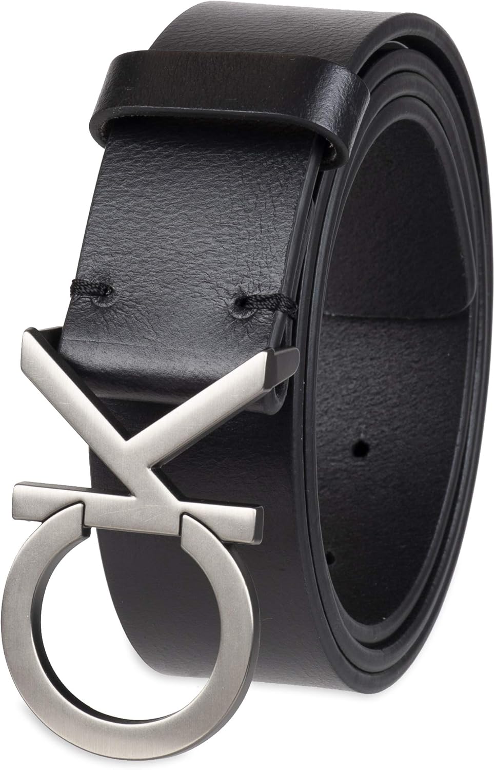 Calvin Klein Mens CK Monogram Cut Out Buckle Casual Belt