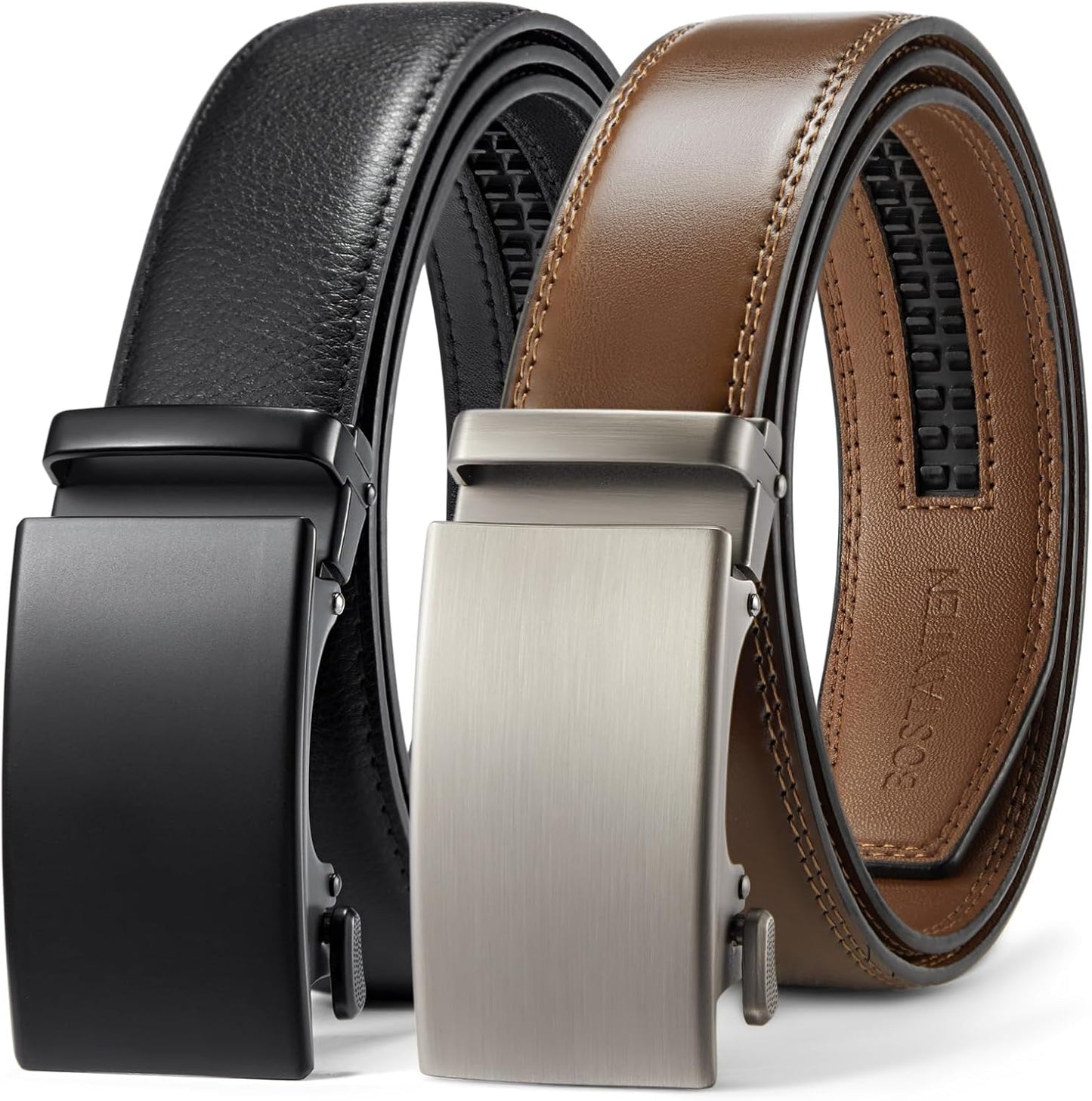 BOSTANTEN Ratchet Leather Belt for Men - Adjustable & Stylish