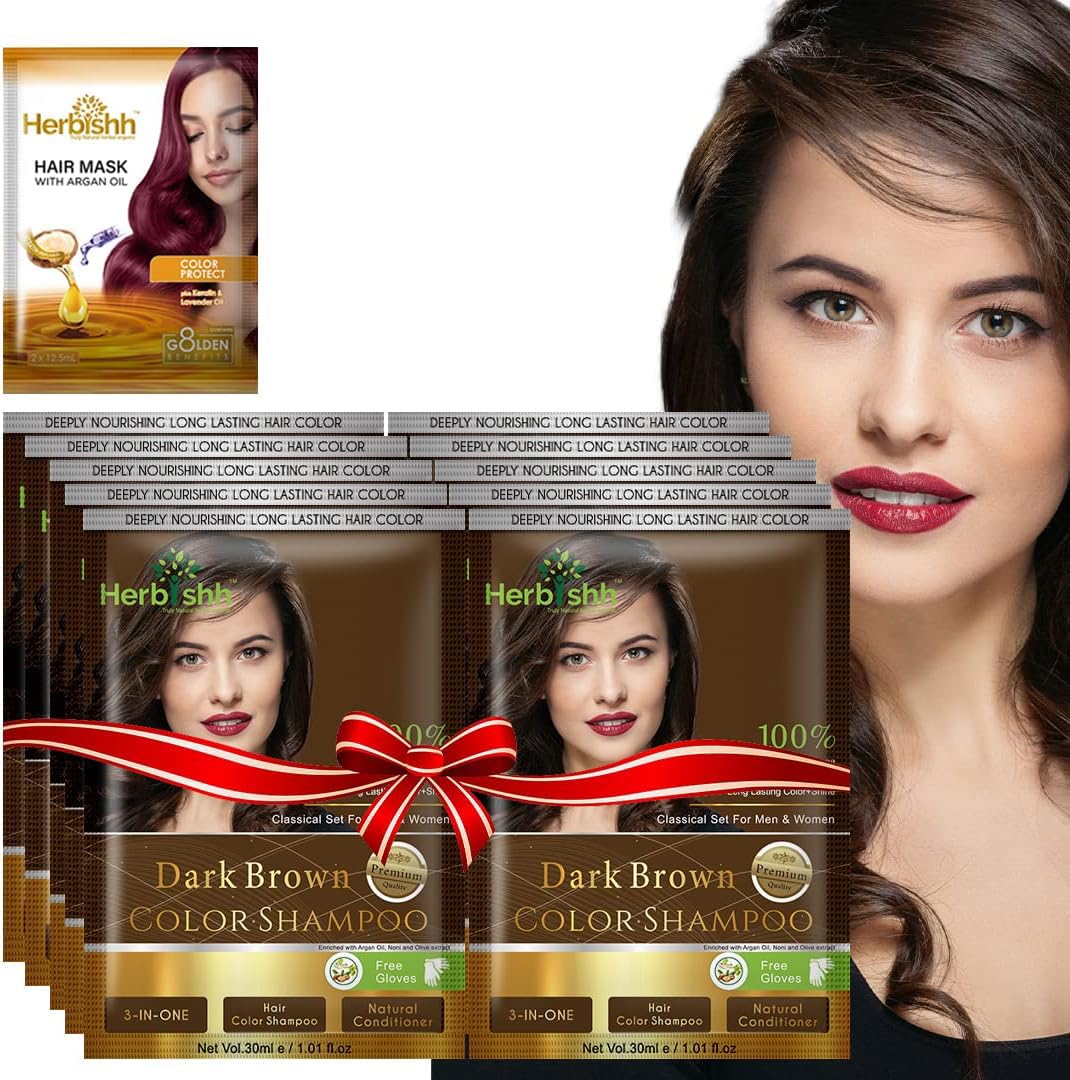 Herbishh Gray Hair Solution - Argan Hair Mask, Travel Size, Ammonia-Free