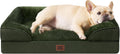 Orthopedic Dog Bed for Small Dogs Dark Green - Memory Foam Bolster