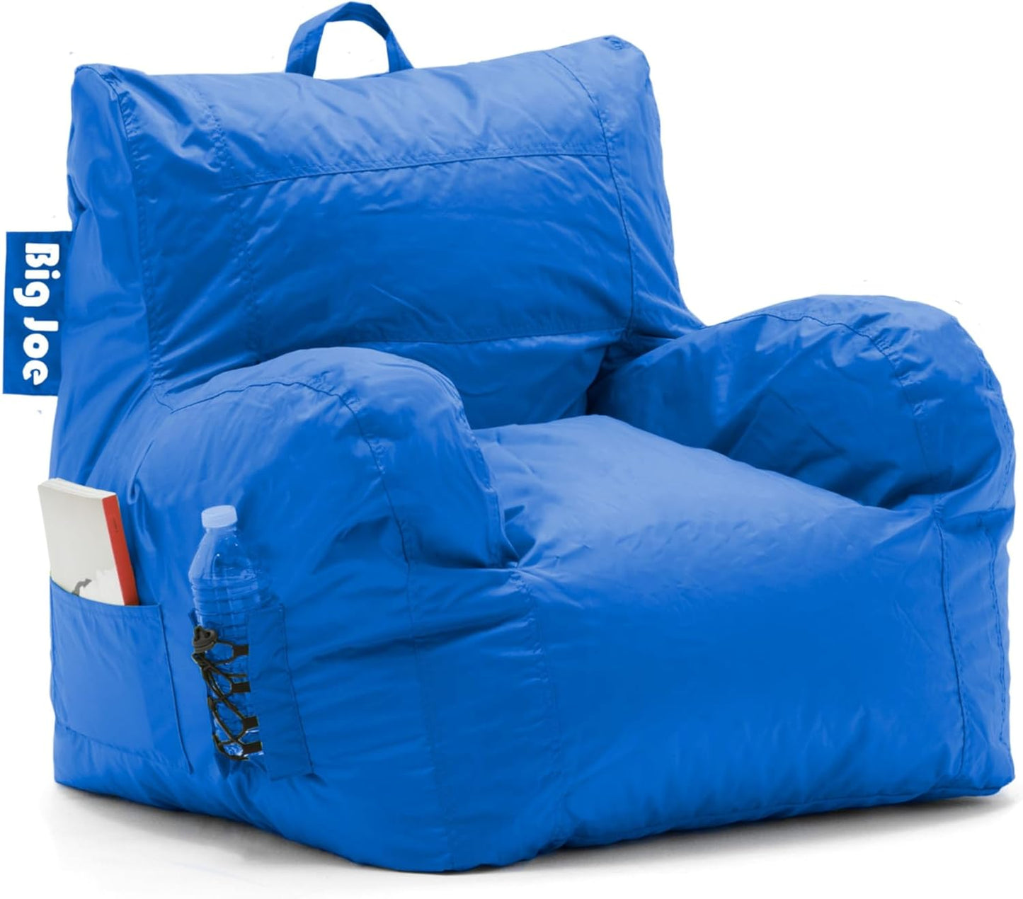 Cozy Big Joe Dorm Bean Bag Chair - Drink Holder & Pocket, Sapphire Smartmax!
